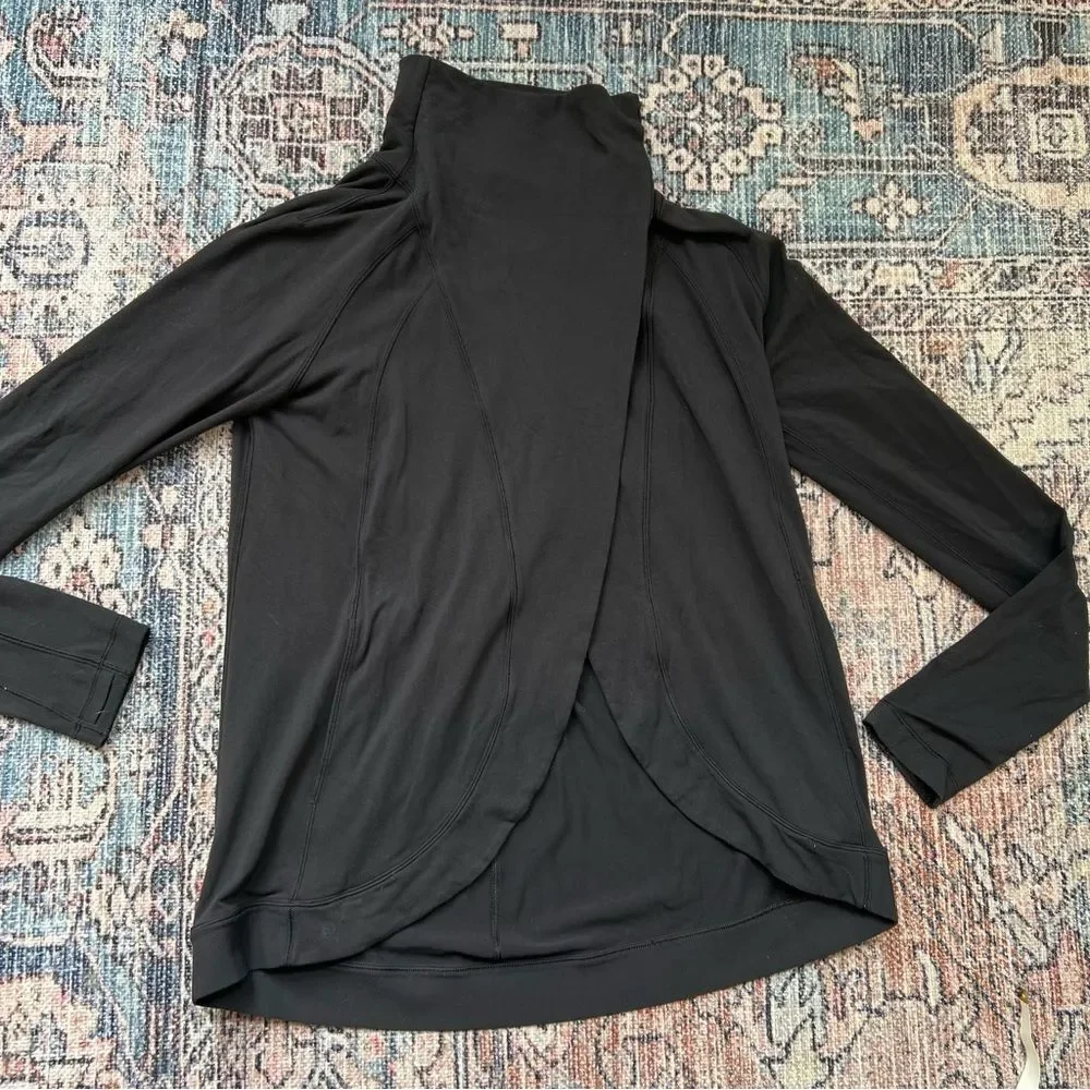 Lululemon Rulu Rally Wrap Long Sleeve Jacket Top Size 4 Black